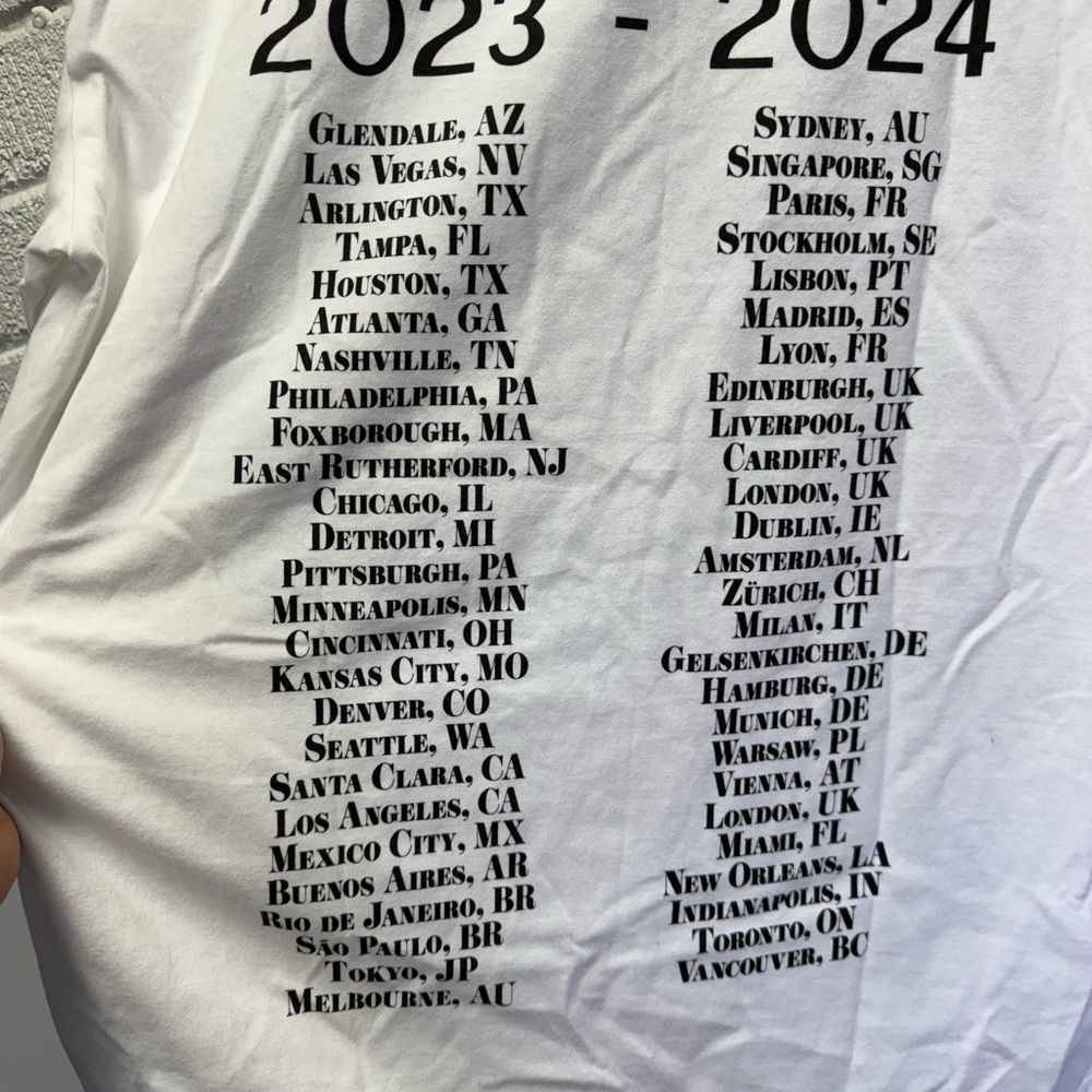 Taylor Swift The Eras Tour Official Merch White T-Shirt Large 2023-24 - Picture 11 of 11